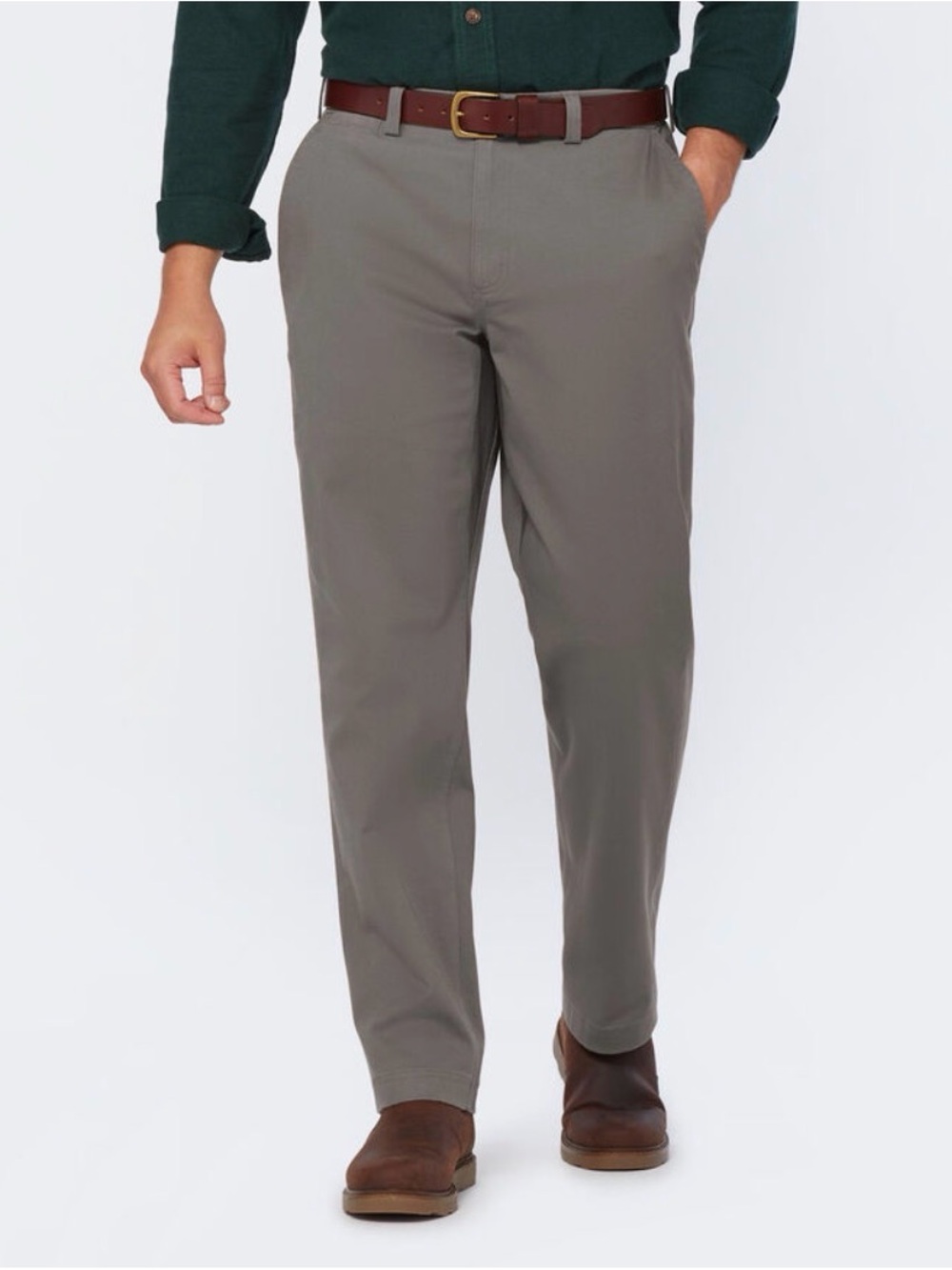 Duluth Trading Co Flex Ballroom Khakis Mens 40x32 Standard Fit Gray Work Pants